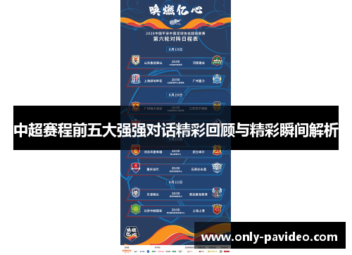 中超赛程前五大强强对话精彩回顾与精彩瞬间解析