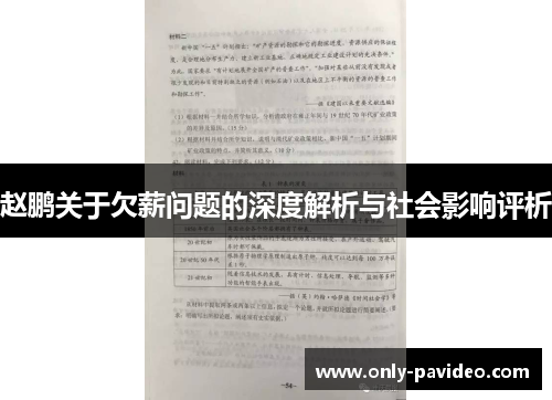 赵鹏关于欠薪问题的深度解析与社会影响评析 赵鹏关于欠薪问题的深度解析与社会影响评析